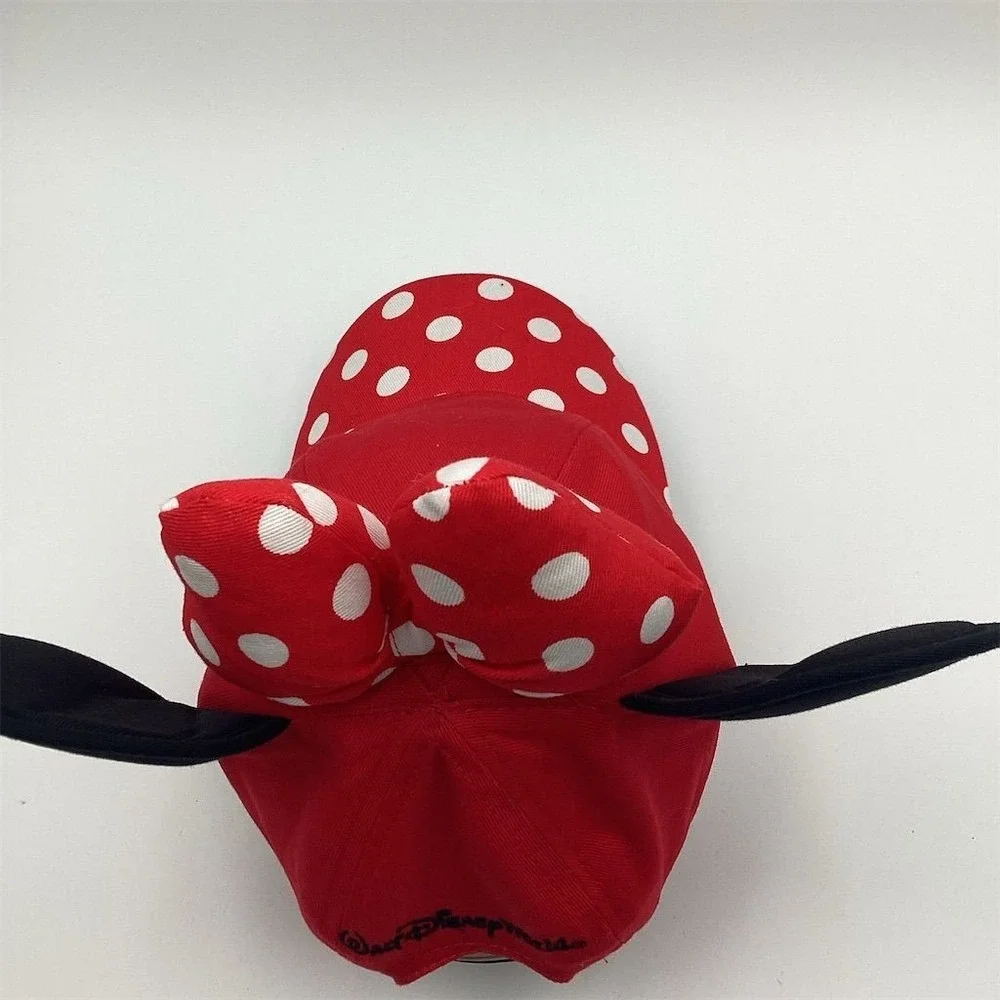 Disney Parks Minnie Mouse Polka‎ Dot Baseball Hat Cap Ears Youth Size